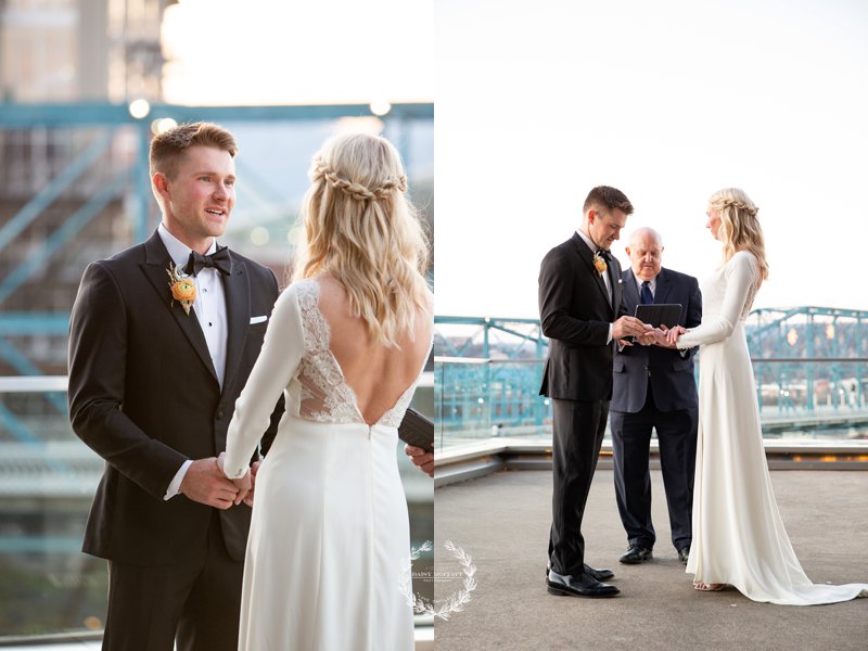 chattanooga elopement in the woods with iconic views from the Hunter Museum