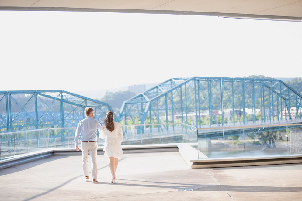 A downtown sunset chattanooga engagement session 