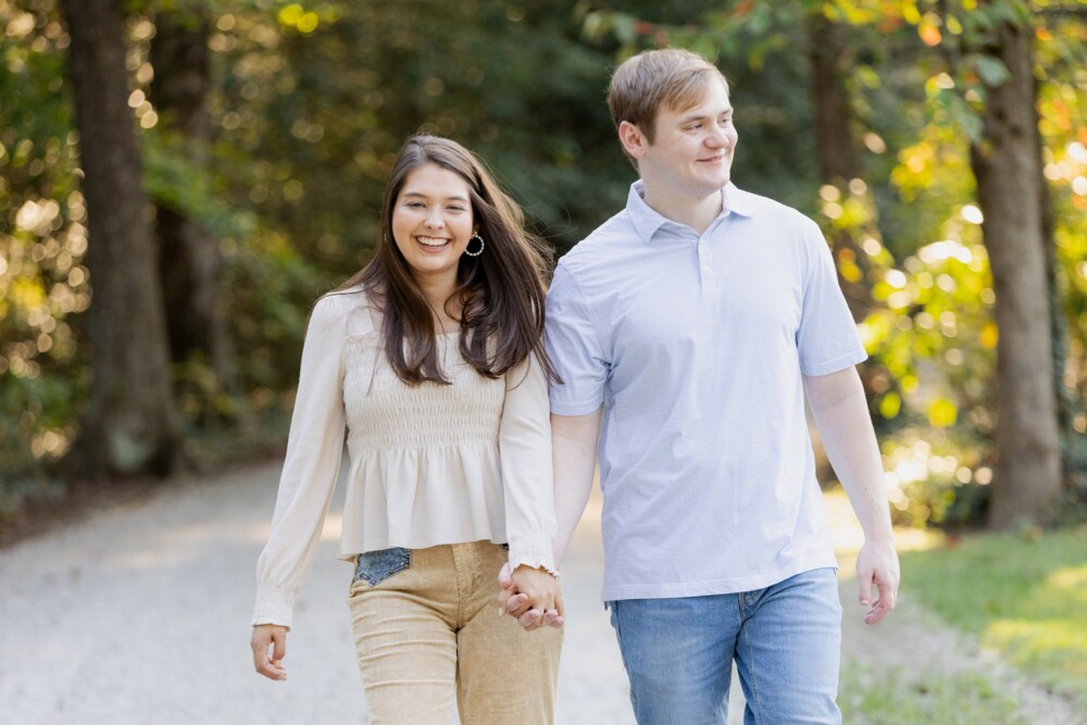 Fall time Signal Mountain engagements in tall bamboo by Chattanooga photographer Daisy Moffatt