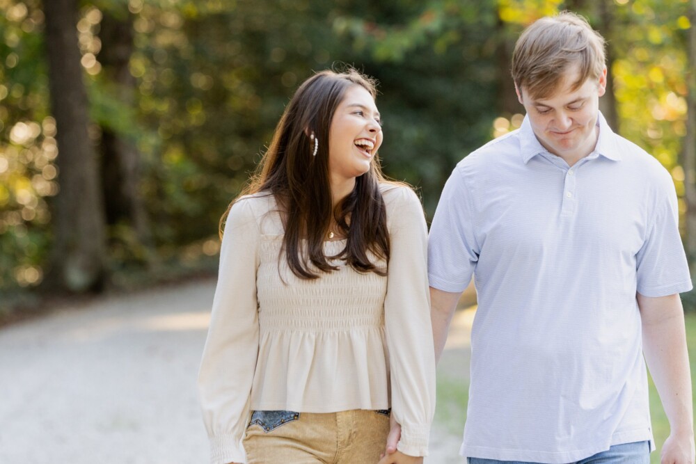 Fall time Signal Mountain engagements in tall bamboo by Chattanooga photographer Daisy Moffatt